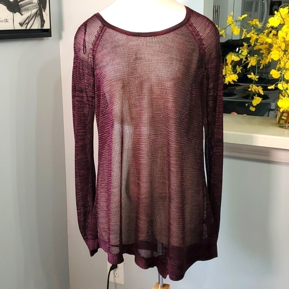 Rock & Republic mesh cover up. Burgundy size 1X. Good used condition.